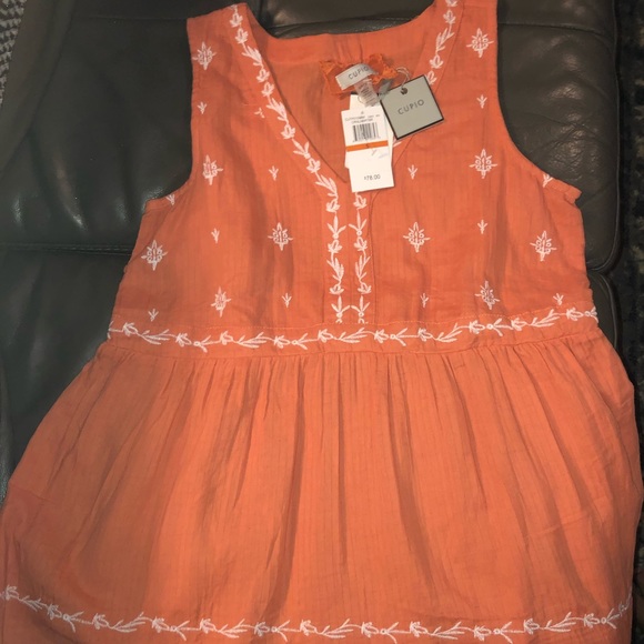 Cupio || NWT || Embroidered Sleeveless V-Neck Cotton Gauze Top - Picture 2 of 6